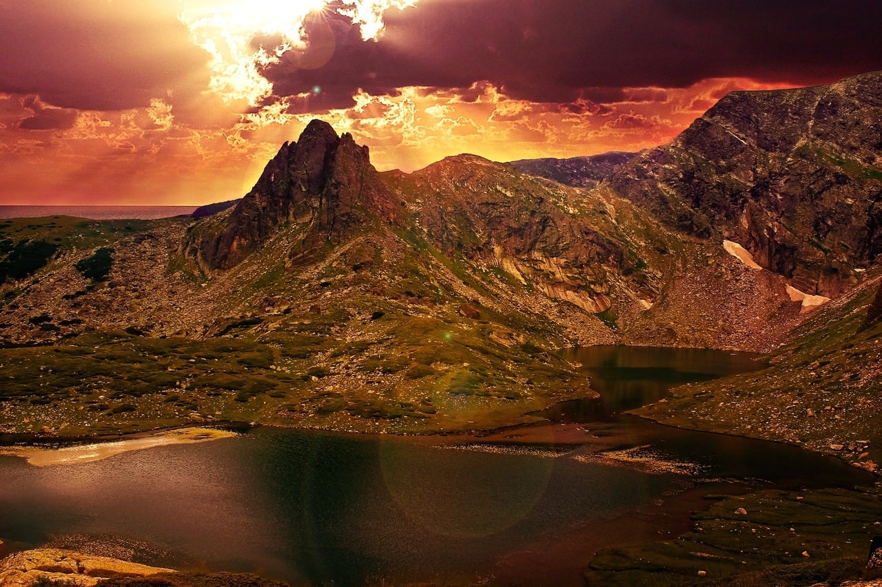 Beautiful Mountain with Lake